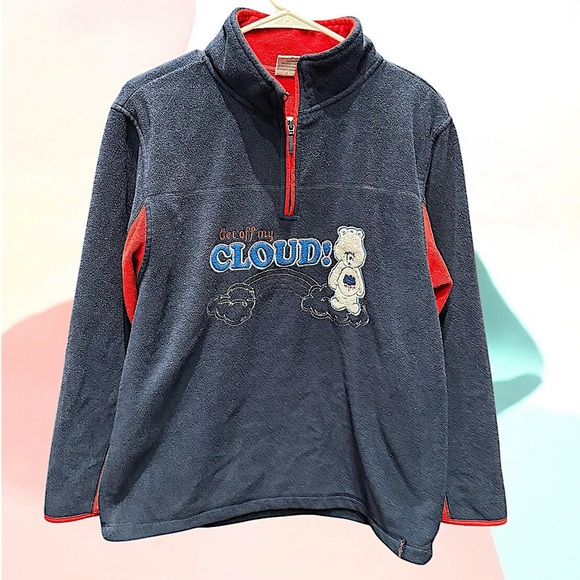 Vintage Care Bears pull over fleece jacket LARGE Mint condition no callouts - Picture 1 of 4